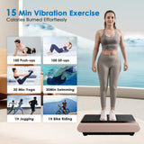Natini Vibration Plate Exercise Machine - Whole Body Vibration Platform Machine with Pilates Bar Resistance Bands (Pink)