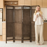 Privacy Screen Room Divider Panel - Real Wood Folding Partition Room Dividers, No-Assembly Required
