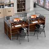 4 Person Office Cubicle Workstation Desk, 94.5" Modular Office Computer Team Workstations