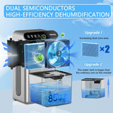 Dehumidifier for Home 1000 sq.ft - Small Quiet Dehumidifier with Auto Shut Off, Aromatherapy, 3 Gear Timer, Sleep Mode, 7-Color LED Light, Drain Hose for Bedroom, Bathroom, Basement, RV(Matte Silver)