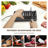 Ceelpeopar Professional 3-Stage Electric Knife Sharpener for Kitchen Knives, LCD Screen, 100% Diamond Abrasive, Adjustable Rotational Speed, Precision Angle Guides for All Kitchen Knives