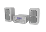 Magnavox 3-Piece Compact CD Shelf System with Digital FM Stereo Radio, Bluetooth Wireless Technology, and Remote Control in Silver | LCD Display | AUX Port Compatible