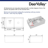 DeerValley Double Bowl Workstation Kitchen Sink 36 Inch