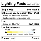 LUXRITE 1 Inch LED Recessed Canless Regressed Light with J-Box, 5CCT Selectable (2700K/3000K/3500K/4000K/5000K), 9W 800 Lumens, Dimmable Spotlight, IC Rated, Wet Rated, ETL Listed (6 Pack)