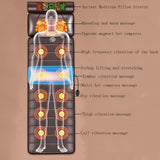 FUYAO Full Body Massage Mat with Heat 10 Vibrating Nodes & Adjustable Pillows, Heating Pads, Neck & Back Massager for Muscle Relaxation