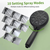 VIKASI Tub Shower Faucet Set with 10 Spray Handheld Shower Matte Black Shower Head and Handle Set Shower System with Tub Spout 4.7 Inch Shower Handheld Shower Fixtures Tub and Shower Trim Kit