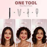 Hair Straightener, Flat Iron 1 Inch Titanium Ceramic Ionic Hair Straightener and Curler 2-in-1, Fast Heat Up, Adjustable Temperature, Dual Voltage, Auto Shut Off for Less Frizz, Shines and Smooth