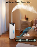 AERZY 5Gal Smart Humidifier Large Room up to 2800ft², 1000mL/h, APP & Remote Control, 180° Auto Rotating Nozzle, 24H Timer, 60H Supersized Cool Mist Humidifiers for Whole House Home Office Plants