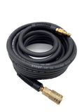 SYXQT Hybrid Air Hose 1/4-Inch x 25FT,Air Compressor Hose 300 PSI Heavy Duty,Lightweight,Kink Resistant,All-Weather Flexibility with 1/4-Inch Industrial Air Fittings and Bend Restrictors,Black