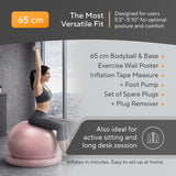 MANTRA SPORTS Yoga Ball Chair - Stability Ball and Exercise with Base for Office Desk Sitting, Active Chair for Posture & Core Support, Seat for Home Gym, Abs, Stretching, Therapy, Fast Pump Included