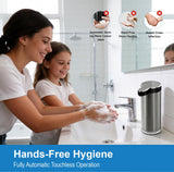 Automatic Soap Dispenser Touchless - 350ml 304 Stainless Steel, 0.25s Fast Activation, IPX5 Waterproof, 5000+ Uses per Charge, 4-Speed Foaming Soap Dispenser, Type-C Charging for Kitchen & Bathroom