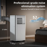 Antarctic Star 8000 BTU Portable Air Conditioner, 4-in-1 AC Unit with Cooling, Dehumidifier & Fan Modes, Sleep Mode, 24H Timer & Remote Control, Moving Wheels & Window Installation Kit