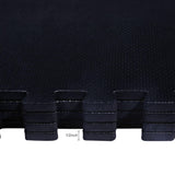 BalanceFrom 6 Piece Foam Floor Mat Puzzle Tiles, 1/2” Thick, 24 Sq Ft, Black BalanceFrom