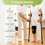 Lvyeyung Adjustable Forearm Crutches for Adults, 10-Levels Adjustable Height, Walk Easy Forearm Crutches, Aluminum Crutches for Walking