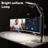 LitONES LED Desk Lamp for Home Office, Eye-Caring Modern Desk Light, 3 Color Temperature 10 Brightness Computer Light, Dimmable Desk Light with Memory & Timer Func, Metal Swing Arm Table Lamp