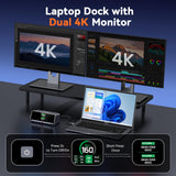 TobenONE Docking Station, 13-in-1 Laptop Docking Station Dual 4K Monitor with HDMI, 100W PD Ports