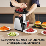 AAOBOSI Meat Grinder, 4-In-1 Meat Grinder Electric [2800W Max] with 3 Slice, Shred Blades,2 Blades,3 Plates,Sausage Stuffer,Kubbe Kit, for Home Kitchen Use, Stainless Steel