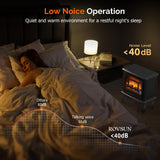 ROVSUN Electric Fireplace Stove, 20''H Freestanding Electric Space Heater with Temperature Adjustable, Realistic Flame Effect & Overheat Protectio for Indoor Bedroom Dorm Office Use, 1400W