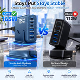 Newdarren 165W Charging Station, 6 Port Desktop Charger, 3 Ports 40W Blue