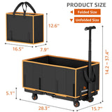 Collapsible Foldable Wagon Cart Heavy Duty, 3-in-1 Utility Dolly Wagons Carts with Wheels, Portable Folding Hand Truck with Removable Bag