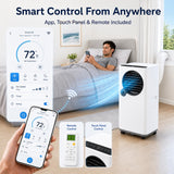 Portable Air Conditioners 16000 BTU 6-in-1 Smart AC Unit with WiFi App for Large Rooms up to 750 Sq. Ft., Quiet 45dB Sleep Mode 24H, Child Lock, Dehumidifier Fan, Perfect for Bedroom Home Office