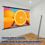 100 inch Projector Screen, Xiaohui Portable Movie Projector Screen for Indoor Outdoor, 4K Hanging ALR Projection Screen for Room Wall, Home Theater, Backyard, 16:9 HD