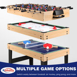Rioloiuy 12-in-1 Multi Game Table, Foosball, Air Hockey, Pool and More, Compact Wood Game Table for Home Game Rooms and Family Nights