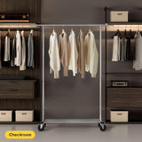 VIPLEEO Clothing Garment Rack Capacity 550LBS Rolling Clothes Rack on Wheels - Heavy Duty Commercial Storage Organizer - Mobile Clothes Rack with Multifunctional Design (Silver)