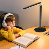 SIBRILLE Metal LED Desk Lamp, 16" Dimmable Desk Light with Base, 15W 1200LM, Adapter Included, Color & Brightness Adjustable, Modern Tall Table Lamp for Home Office Reading Study Task Laptop, Black