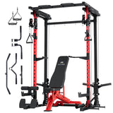 MAJOR FITNESS Drone3 Power Rack, 2500lbs Multi-Function Home Gym Squat Rack with Dual Pulley System, Pull-Up Bar & J-Hooks, Heavy-Duty Steel Frame for Maximum Stability & Strength Training
