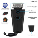 TITAN 10-US-TN-960-SL-3B Torque Garbage Disposal System with Stainless Steel Impellers & Griding Components, Black (3/4 HP | Slime Line)
