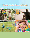 Actgan Giant Tic Tac Toe Outdoor Games, Bean Bag Toss Games, 26" Dart Board Game Double-Sided with Sticky Balls for Boys and Girls Ages 4-12 Kids Adults Family Lawn Yard Large Carnival Games