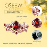 Oseew Garnet engagement ring sets(Garnet)