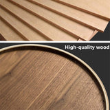 BISOZER Natural Wood Trash Can, Round Stackable Wastebasket, Garbage Recycling Bin for Bathrooms, Powder Rooms, Kitchens, Home Offices (Light Wood)