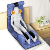 Full Body Heated Massage Mat with 20 Shiatsu Kneading Heads, Neck & Back Relaxation Mattress Pad for Muscle Relief, Soothing Calf & Lumbar Support (Blue)