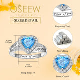 Oseew 2027 Custom Graduation Class Ring for Women with Box (White Gold)