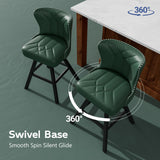 Ollega 26" Green Swivel Counter Height Bar Stools Set of 4, 18.9" Wide Seat