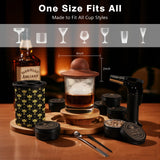 Whiskey Smoker Kit with 2 Clear Ice Maker - Old Fashioned Cocktail, Bourbon Smoker Kit with Torch, 2 Glasses, 6 Flavor Wood Chip (No Butane)