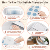 Pedkoct Upgraded Heated Bubble Bath Mat - Warm Air Bubble Massage Mat for Bathtub, Quiet Motor System with Remote Control, Portable Kit for Luxury Home Spa Experience