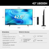 Samsung 43-Inch Class Crystal UHD U8000H Series Samsung Vision AI Smart TV (2026 Model, 43U8000H) Processor 4K, Endless Free Content, Motion Xcelerator, Color Booster, Alexa Built-in