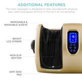 Best Choice Products Heated Shiatsu Foot Massager for Pain Relief, Plantar Fasciitis, Neuropathy, Blood Circulation w/Compact Design - Gold