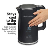 Digital Temperature Control Electric Tea Kettle, Hot Water Boiler & Heater 1.7L, 5 Preset Modes + Keep Warm Hamilton Beach