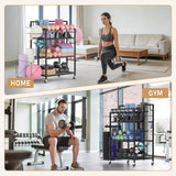 Glocryp Dumbbell Rack, Utility Weight Storage Racks, Home Gym Storage for Dumbbell Set，Kettlebells，Yoga Mat and Workout Equipment