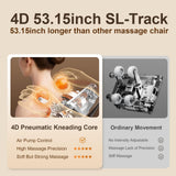 Amzyes 4D Massage Chair Full Body, 20 Modes Zero Gravity Massage Chair with 53.15 Inches SL Track, Foot Massage, Neck and Shoulder Massage, Shiatsu, Bluetooth Speaker, Home, Beige
