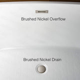 WOODBRIDGE 59"Freestanding White Acylic Soaking Bathtub with Brushed Nickel Drain and Overflow,BTA1518 -B/N-Drain &O