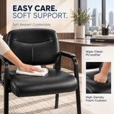 Simple Deluxe 2 Pack Stationary Guest Chairs, No Wheels Waiting Room Chairs with Padded Armrests, Reception Seating for Conference, Meeting, Lobby, Home, Dining & Desk Side