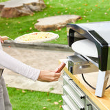 MELLCOM 20" Outdoor Gas Pizza Oven - Pull Out Handle & 360° Automatic Rotating Pizza Stone, Including Pizza Peel, Carry Bag