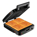 Breakfast Set Stainless Steel Waffle Maker 4 Slices | Belgian Waffle Silver and Black KRUPS