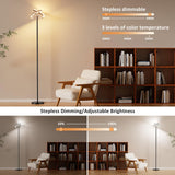 PreeOtti Floor Lamps for Living Room, 40W/2400LM Rotatable LED Floor Lamp with Touch & Remote Control, 70" Tall Standing Lamp Stepless Dimmable, Modern Torchiere Corner Lamp for Bedroom, Office