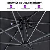 PURPLE LEAF Outdoor Umbrella 8' x 8' Square Premium Protection Light Grey